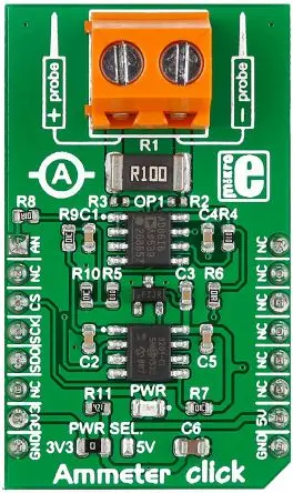 MikroElektronika MAX6106, MCP3201, AD8616 Entwicklungsbausatz Spannungsregler, Amperemeter Klick Strommessung, für
