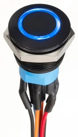 Produktfoto 1 von APEM AV Druckschalter Blau Beleuchtet Tastend Panel Ø 19.2 mm, 2-poliger Umschalter / 1A 30 V dc, IP67