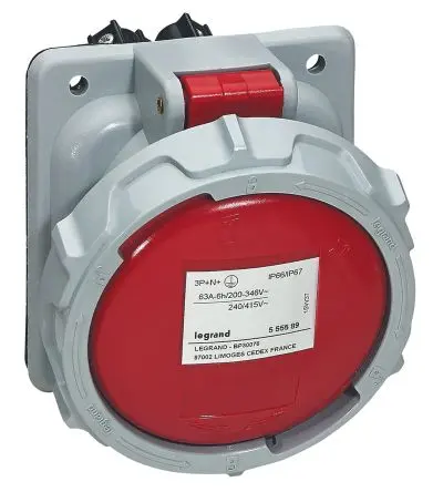 Produktfoto 1 von Legrand P17 Tempra Pro Leistungssteckverbinder Rot, 415V / 63A, Panel IP67