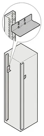 Produktfoto 1 von nVent SCHROFF Gleitschiene, Stahl, 15kg max., 60 mm hoch, 75 mm tief