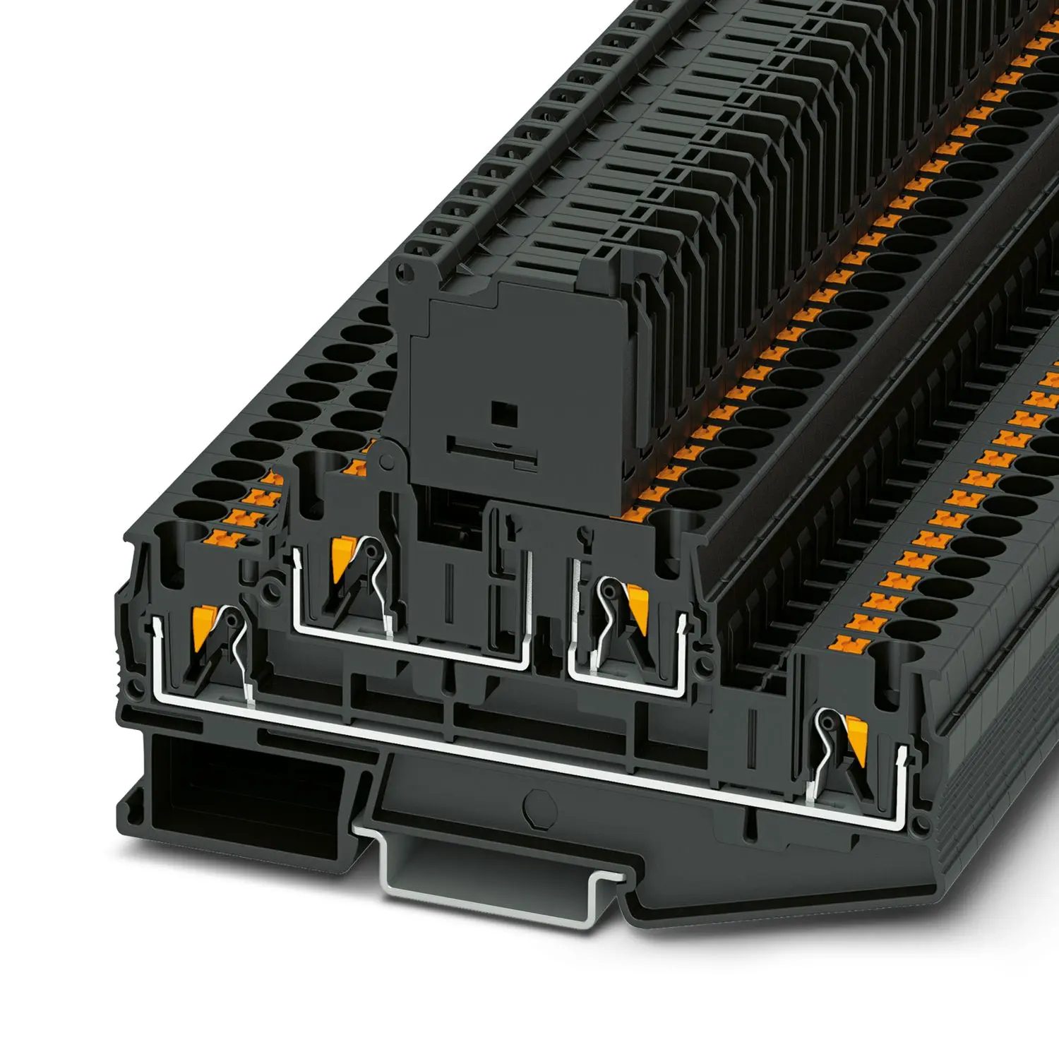 Produktfoto 1 von Phoenix Contact PTTB 4-HESI (5X20) Anschlussklemmenblock DIN-Schiene 2 Schwarz, 500 V Einsteck-Anschluss