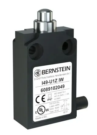 Produktfoto 1 von Bernstein AG I49 Endschalter, Stößel DPST, IP67, Kunststoff 250V ac 10A