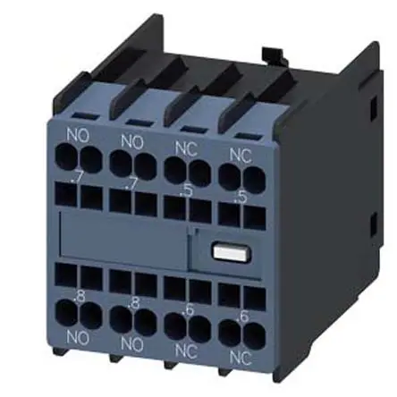 Produktfoto 1 von Siemens 3RH29 Hilfsschalterblock 4-polig Sirius Innovation, 2 Öffner + 2 Schließer Schnappbefestigung mit Federkraft