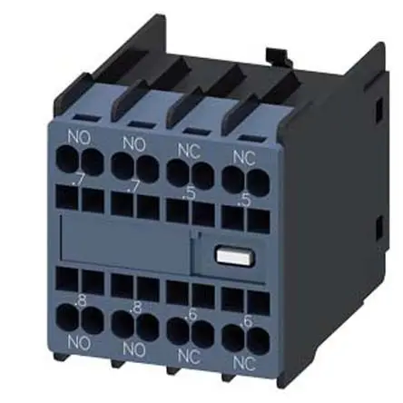 Produktfoto 1 von Siemens 3RH29 Hilfsschalterblock 4-polig Einrastbefestigung, 2 Öffner/2 Schließer mit Federbelastet Anschluss 10 A, 690V