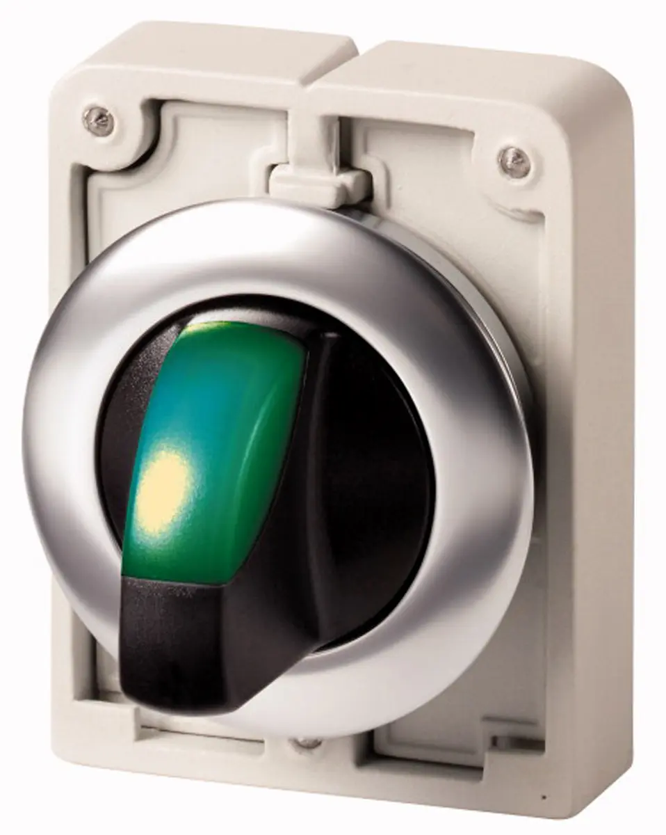 Produktfoto 1 von Eaton RMQ Titan Wählschalterkopf Beleuchtet Grün 3-Positionen 30mm Tastend