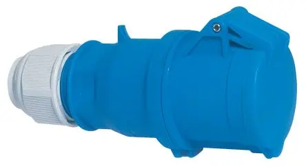 Produktfoto 1 von Bals Leistungssteckverbinder Blau, 230V 2P+PE / 32A, Kabel IP44