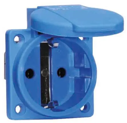 Produktfoto 1 von Bals Leistungssteckverbinder Blau, 250V 2P+PE / 16A, Panel IP54