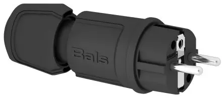 Produktfoto 1 von Bals Leistungssteckverbinder Schwarz 2P+PE, 250V, Kabel Gerade IP44 16A