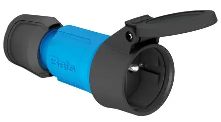 Produktfoto 1 von Bals Leistungssteckverbinder Blau, 250V 2P+PE / 16A, Kabel IP54