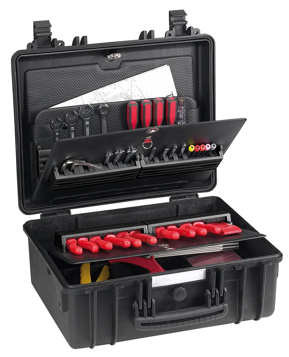 Produktfoto 1 von GT Line Kunststoff Werkzeugkoffer Pss-System Schwarz, 2 Schubladen, L. 445 mm B. 345 mm H. 190 mm, 6.5 kg,