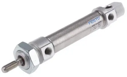 Produktfoto 1 von Festo DSNU 1908302, G 1/8 Pneumatikzylinder doppeltwirkend, Bohrung Ø 20mm / Hub 60mm, bis 10 bar
