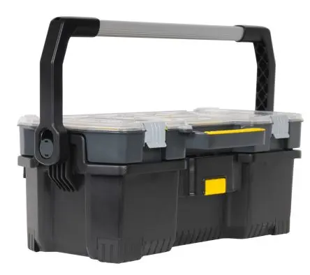 Produktfoto 1 von Stanley Schaum Werkzeugbox Schwarz, Gelb, L. 610 mm B. 251mm H. 610 mm, Drucktaster