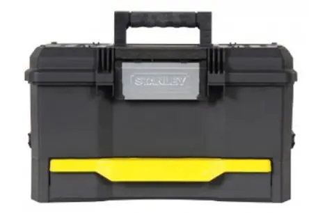 Stanley Werkzeugbox Schwarz, 1 Schubladen, L. 481 mm B. 279 H. 481 mm, Vorhängeschloss