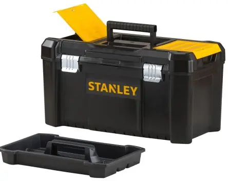 Produktfoto 1 von Stanley Kunststoff Werkzeugbox Gelb, Schwarz, L. 480 B. 250 H. 250 mm, 1.6, Register