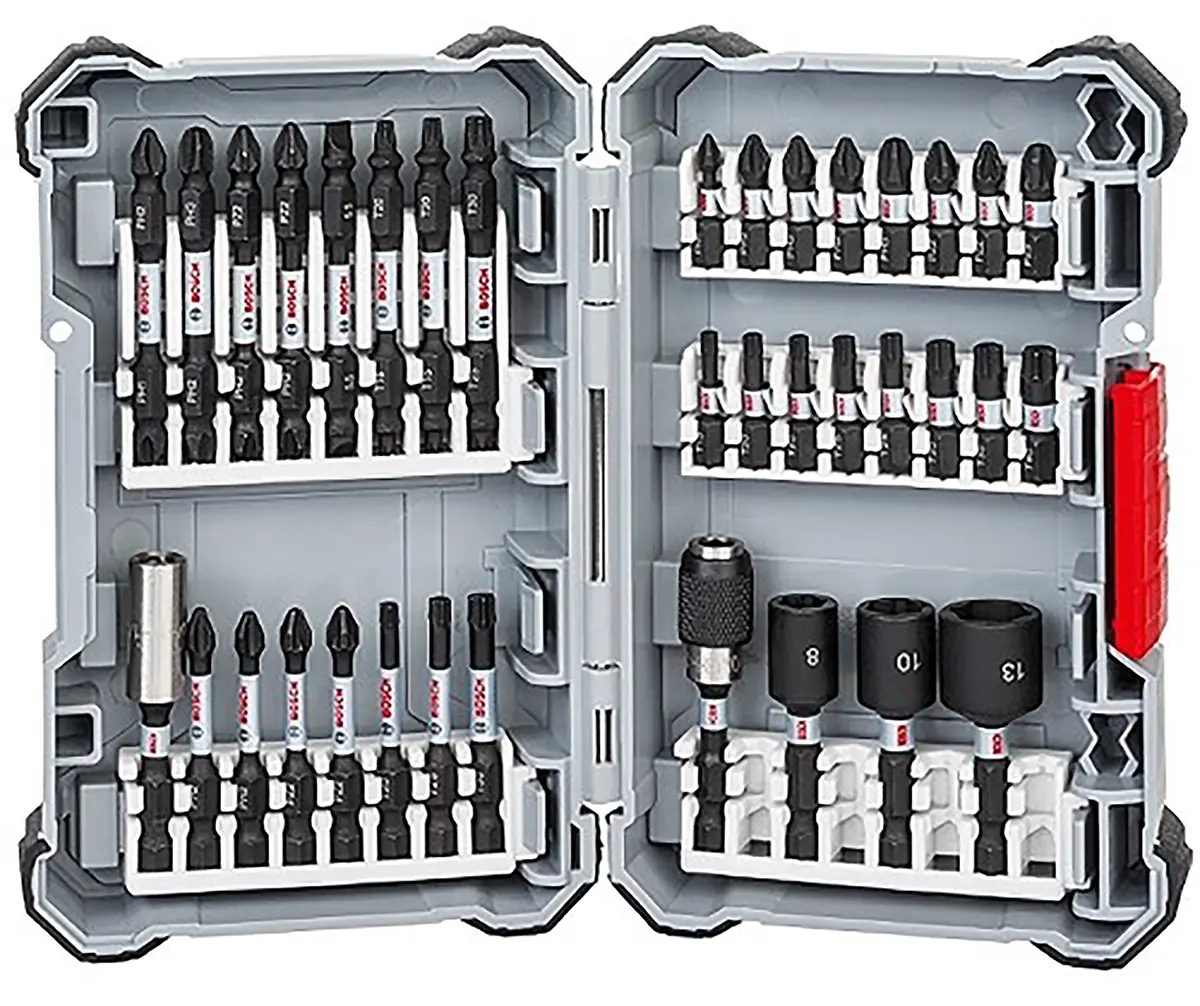 Bosch Phillips, Innensechsrund, Pozidriv Sechskant Bitsatz schlagfest, Stahl 1/4 in 1/4 in, Länge 60 mm, 36-teilig