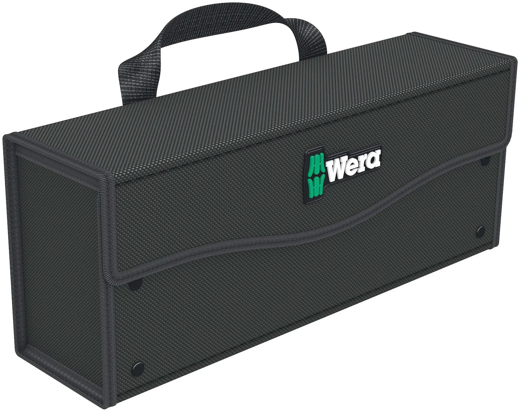 Produktfoto 1 von Wera Kunststoff Werkzeugbox Schwarz, L. 325 mm B. 130 mm H. 130 mm, 770 g, Haken & Schleife