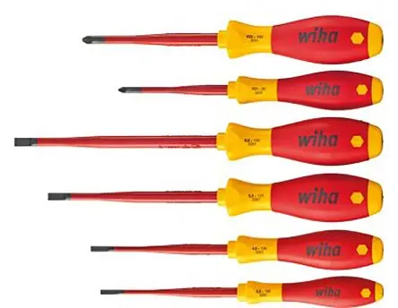 Wiha Isolierter Schraubendrehersatz, 6-teilig Schlitz, POZIDRIV