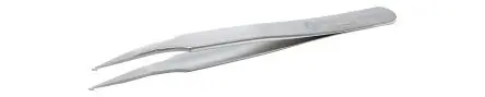 ideal-tek Edelstahl Pinzette, 120mm, Spitze Geknickt Antimagnetisch 1-teilig