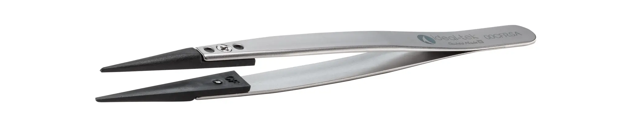 Produktfoto 1 von ideal-tek 00CFR.SA PA66/CF30 (Spitze), Edelstahl (Gehäuse) Pinzette, 130 mm Gerade Antimagnetisch ESD-sicher