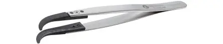 Produktfoto 1 von ideal-tek Kunststoff, Kohlenstofffaser, Edelstahl Pinzette, 130mm, Spitze Sehr Fein, Flach, Gebogen, Rund Antimagnetisch