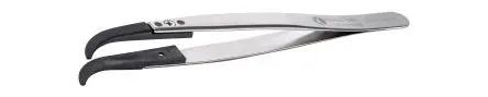 Produktfoto 1 von ideal-tek Polyetheretherketon, Edelstahl Pinzette, 130mm, Spitze Rund, Gebogen, Sehr Fein Antimagnetisch 1-teilig
