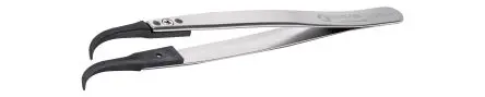 Produktfoto 1 von ideal-tek Polyetheretherketon, Edelstahl Pinzette, 130mm, Spitze Fein, Gebogen Antimagnetisch 1-teilig ESD-Sicherheit