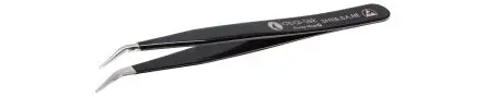 Produktfoto 1 von ideal-tek Edelstahl Pinzette, 115mm, Spitze Geriffelt, Geknickt Antimagnetisch 1-teilig ESD-Sicherheit