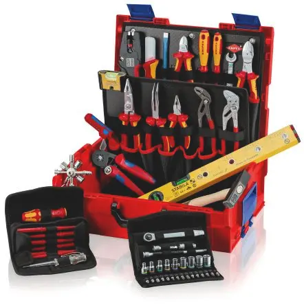Produktfoto 1 von Knipex VDE 1000V zugelassen Elektriker-Werkzeugsatz Werkzeugkoffer, Tasche 63-teilig