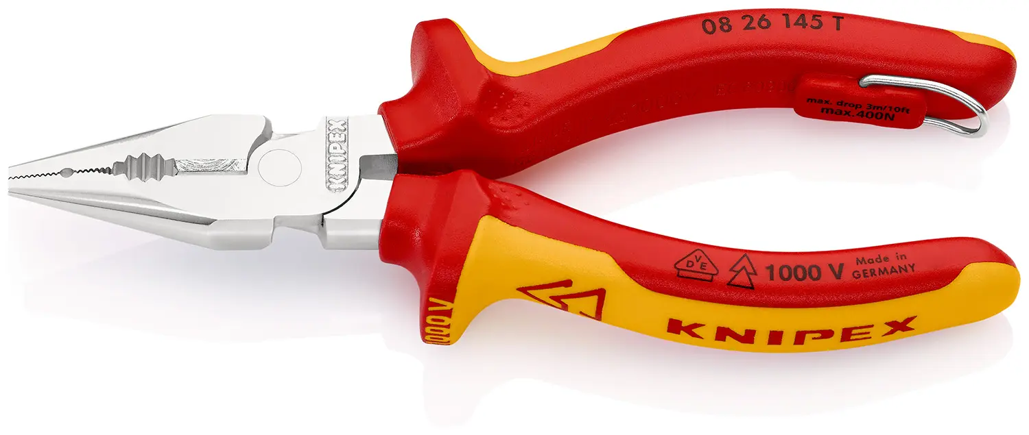 Knipex Rundzange Spitz Schneidkraft → Copper Cable: 8 mm Hard Wire: 2 mm Medium Hard Wire: 3 mm 145 mm VDE 1000V