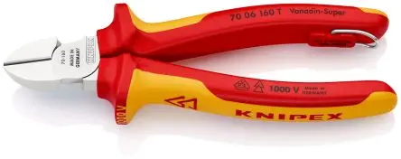 Produktfoto 1 von Knipex Knipex VDE Seitenschneider höhensicher 160 mm, Schneidleistung 4mm