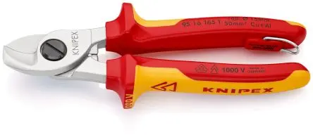 Produktfoto 1 von Knipex Knipex VDE Kabelschneider höhensicher 165 mm, Schneidleistung 15mm