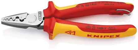 Produktfoto 1 von Knipex Hand Crimpzange, 0,5 → 6mm² / 24 → 6AWG für Aderendhülsen, 180 mm