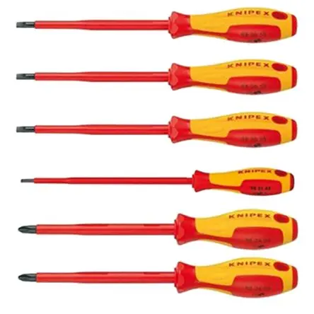 Produktfoto 1 von Knipex Schraubendrehersatz Isoliert, 6-teilig Phillips, Geschlitzt