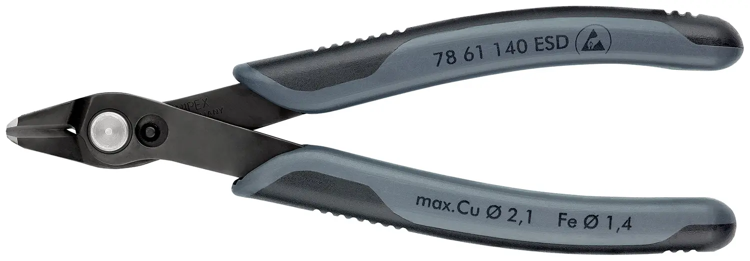 Produktfoto 1 von Knipex Super Knips® ESD-Sicherheit Ohne abgeflachte Kante Seitenschneider Schließer (NO) 140 mm / Backen 15.7mm,