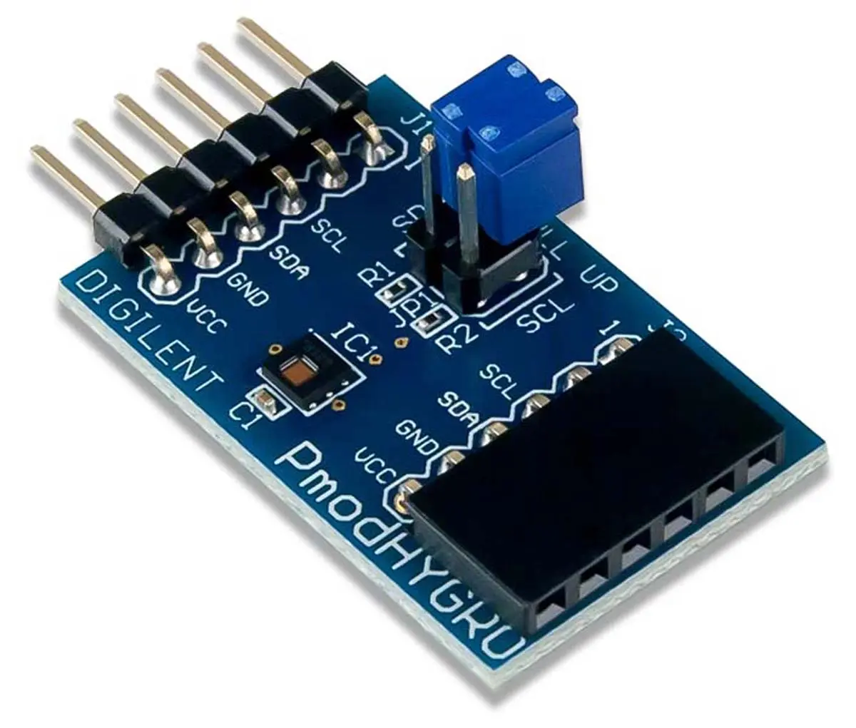Produktfoto 1 von Digilent Pmod HYGRO: Digitaler Luftfeuchtigkeits- und Temperatursensor, E/A-Erweiterungsmodul Entwicklungstool Sensor,