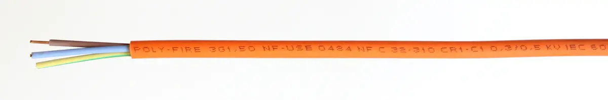 Produktfoto 1 von RS PRO CRCA Netzkabel, 3-adrig Orange /Ø 8.4 mm Außen-ø , 100 m 90 °C, 500 V, Polyolefin
