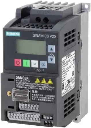 Produktfoto 1 von Siemens SINAMICS V20 1-Phasen Frequenzumrichter 0.55 kW 240V 3.2 A 550Hz