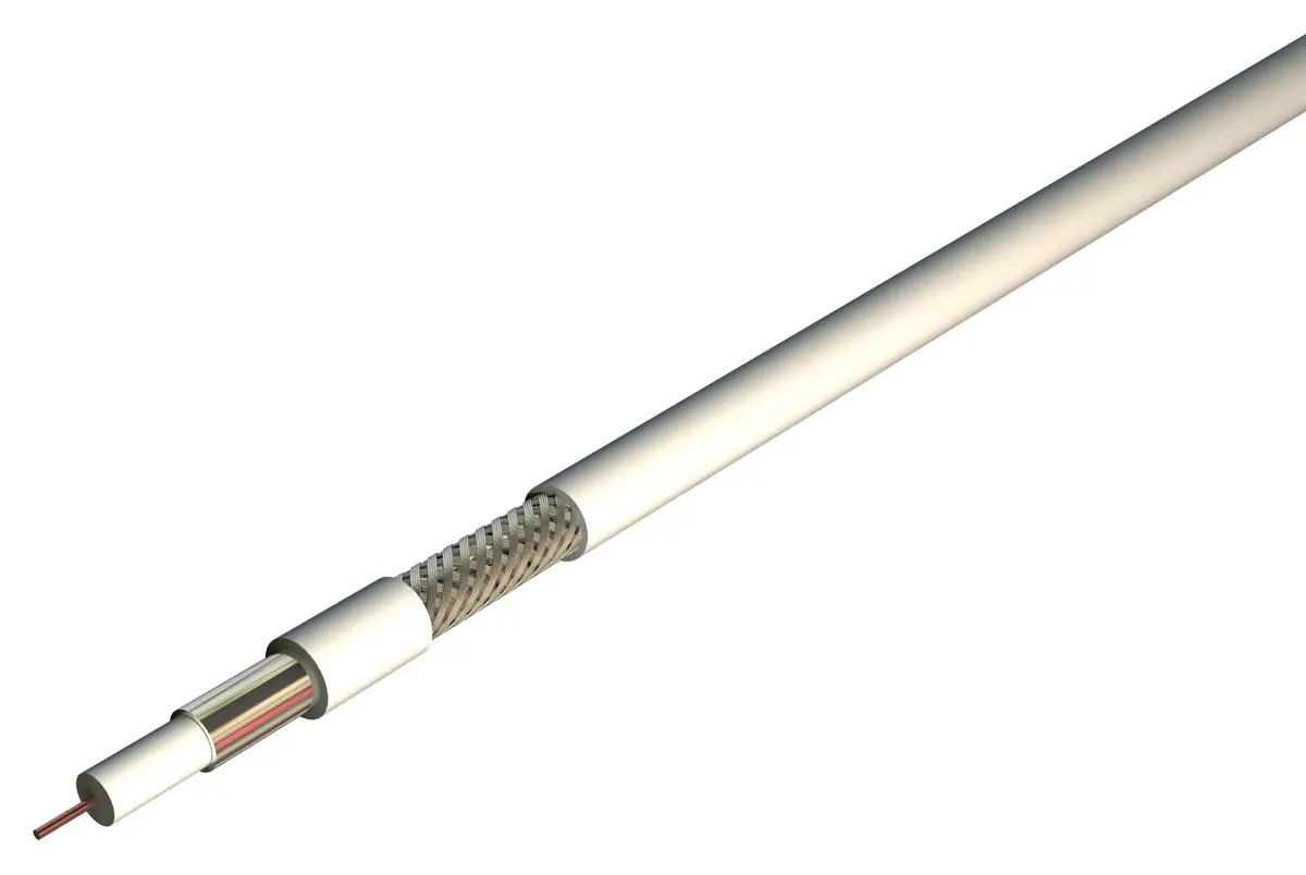Produktfoto 1 von RS PRO Koaxialkabel, 75 Ω, 100 m, Weiß