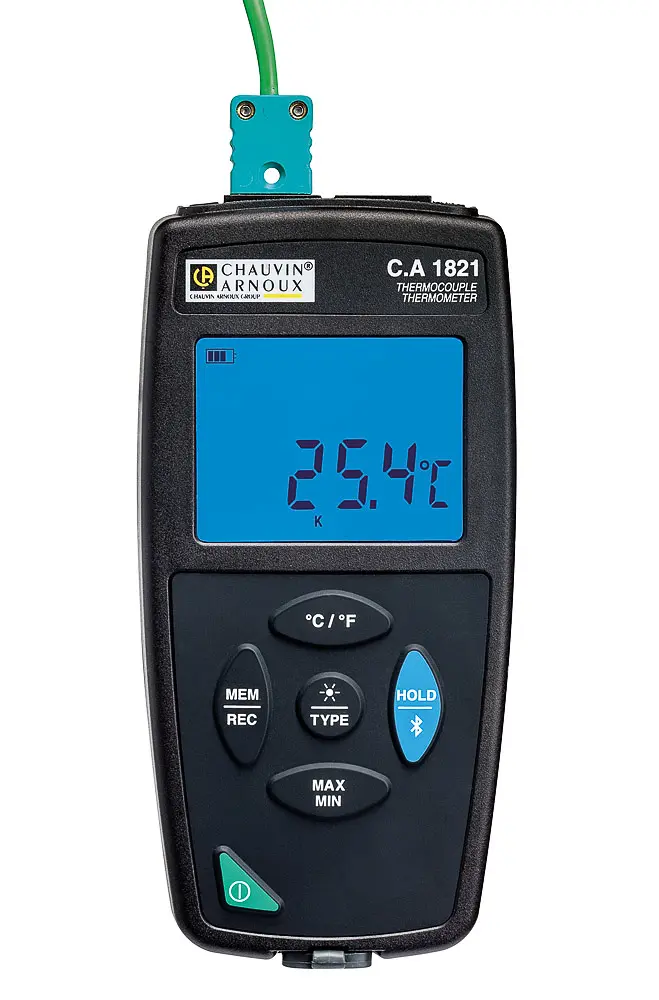 Produktfoto 1 von Chauvin Arnoux Digitales Thermometer, CA 1821, Verdrahtet, 1 bis 1767 °C 0.1% + 0.6°C max, Messelement Typ Typ S, Typ R,
