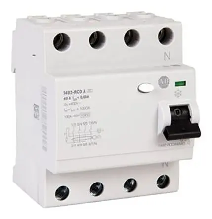 Allen Bradley 1492-RCDA Fehlerstrom-Schutzeinrichtung, 3+N-polig, 63A, 100 mA Typ A UL 1053Terminal Contact Type, IEC/EN