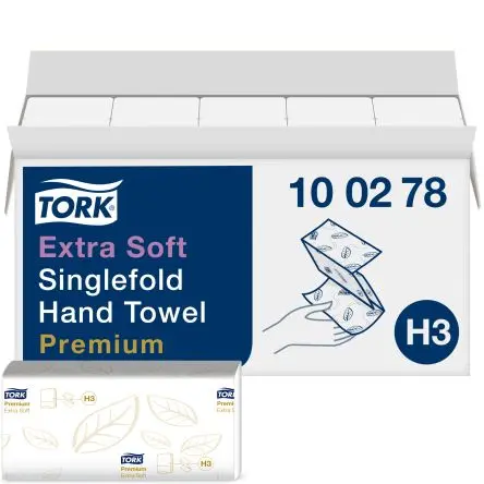 Produktfoto 1 von Tork QuickDry Extra Soft Premium Papierhandtuch Gefaltet, 115 x 226 mm 2, 200-Blatt