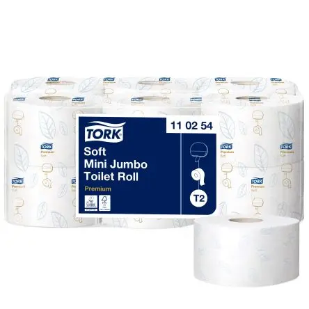 Produktfoto 1 von Tork Toilettenpapier 850-Blatt, 12 x Rollen 2 Mini Jumbo