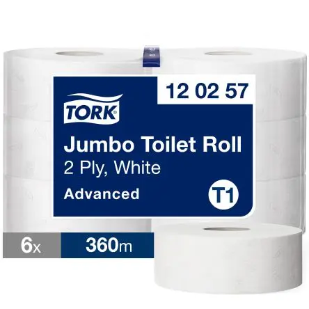 Produktfoto 1 von Tork Toilettenpapier 1800-Blatt, 6 x Rollen 2 360 m Jumbo