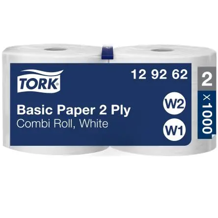 Produktfoto 1 von Tork Tork Basic Paper 2 Ply Papierhandtuch Rolle, 340 m x 235 mm 1, 971-Blatt