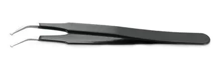 Produktfoto 1 von RS PRO Edelstahl Pinzette, 115mm, Spitze Abgewinkelt, Flach Antimagnetisch 1-teilig ESD-Sicherheit