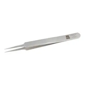Produktfoto 1 von RS PRO Edelstahl Pinzette, 110mm, Spitze Extra Fein Antimagnetisch 1-teilig