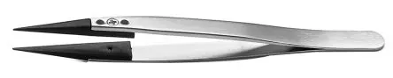 Produktfoto 1 von RS PRO Kunststoff, Edelstahl, Kohlenstofffaser Pinzette, 130mm, Spitze Gerade, Stabil, Fein, Spitz Antimagnetisch