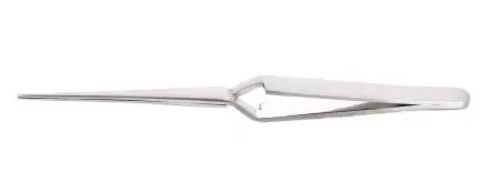 Produktfoto 1 von RS PRO Edelstahl Pinzette, 165mm, Spitze Abgewinkelt, Gebogen, Sehr Fein 1-teilig