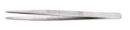 Produktfoto 1 von RS PRO Kohlenstoffstahl Pinzette, 145mm, Spitze Abgerundet, Gerade, Rund, Geriffelt 1-teilig