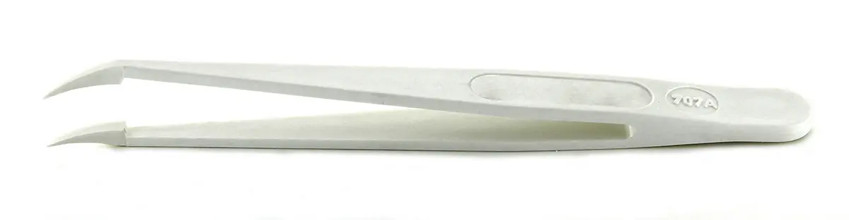 Produktfoto 1 von RS PRO 707A.DG Delrin Pinzette, 115 mm Gebogen, Spitze , Spitze Gebogen, Spitz Antimagnetisch